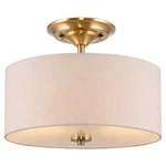 13" 2-LIGHT Semi-flush Mount Ceiling Linen Drum Shade Modern Elegant Home. Fixed Price $51.96.