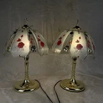 Set Of 2 Vtg Underwriters Laboratories Table Lamps With Floral Fabric Shade. Fixed Price $160.00.