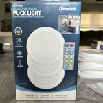 Westek Puck Light With Remote Led Plug-in Adjustable White Set Of 3 Box New. Fixed Price $35.00.