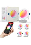 Jullison 6" Rgb Smart Recessed Lights Wifi App Voice Control 2700K-6000K, 4 Pack. Fixed Price $79.99.