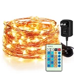 Moobibear Waterproof Fairy String Lights Plug 24 Keys Remote 33FT 100LEDS. Fixed Price $34.74.