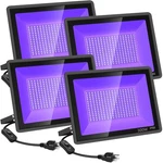 Yanycn 4 Pack 300W Led Black Flood Light, Outdoor With Plug And Switch, IP66 .... Fixed Price $205.27.