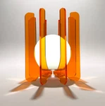 Orange Led Orb Lamp Mid Century Modern Space Age Night Light Decor. Fixed Price $50.99.
