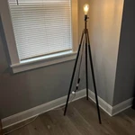 Bassett Rowe Tripod Floor Lamp Metal Black Finish Gold Accents No Shade. Fixed Price $149.99.