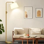 Nintiue Dimmable Floor Lamp, 1000 12"D X 12"W 65"H, Brass-beige Linen Shade. Fixed Price $98.99.