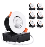 Torchstar 3-INCH 7W Led Gimbal Airtight Recessed Light With Junction Box. Fixed Price $115.00.