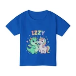 Green Dragon And Rainbow Unicorn Toddler T-shirt Name "izzy". Fixed Price $23.99.