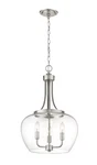 Joliet 3-LIGHT Pendant In Brushed Nickel. Fixed Price $330.00.