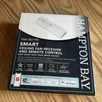 Hampton Bay Universal Smart Wi-fi 4-SPEED Ceiling Fan White Remote By Hubspace. Fixed Price $45.00.