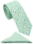 Zenxus Mens Casual Skinny Floral Tie Combo Set With Flower Pocket Sage Green. Fixed Price $28.33.