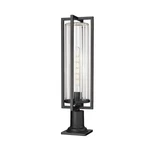Z-lite Aura 1LT 8" Outdoor Pier Mount, Black/clear Ribbed 5013PHBR-533PM-BK. Fixed Price $272.00.