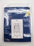 Litex Dual Ceiling Fan And Light Control With Dimmer, Model WM-7, White, New. Fixed Price $22.99.