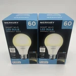 Lot Of 2: Merkury Innovations Smart Wi-fi Led Bulb Dimmable White 60W 800 Lumens. Fixed Price $14.99.