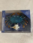 New Chesapeake Bay Crab Hand Painted Art Glass Night Light Resort Beach House. Fixed Price $19.95.
