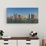 New York City Panoramic Skyline Metallic Photo Print Wall Hangable Art 16" X 32". Fixed Price $155.00.