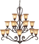 Elk Lighting - 9330/6+6+3 15 Chandelier Mocha/antique Amber Glass. Fixed Price $399.99.