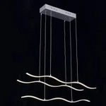 47" Metal Base Modern Pendant Light Fixture With 3 Led Strips Wavy Design. Fixed Price $100.00.