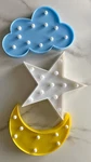 Led Night Set, Cloud, Moon, Star. Baby Room. Fixed Price $35.00.