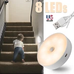 8 Led Motion Sensor Lights Wireless Night Rechargeable Cabinet Stair Lamp. Fixed Price $8.48.