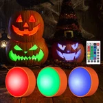 3 Pack Halloween Led Flameless Pumpkin Lanterns Battery Operated Remote Rgb. Fixed Price $24.96.