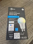 = Cync Ge Light Bulb Direct Connect Smart Tunable White CLEDA199SD1-1P. Fixed Price $12.99.