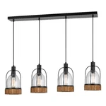 Benjara Metal Pendant Fixture With 4 Lantern Design Glass Shade- Black And Clear. Fixed Price $770.99.