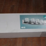 Eglo Lighting 5-LIGHT Bath Vanity With White Glass Shades Chrome 29.125". Fixed Price $67.49.