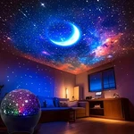 Star & Moon Projection Night Light Led Music Sync Color Changing Atmosphere La. Fixed Price $22.67.