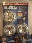 Led Lights Ontel Stick Click Peel & Bright White Quick Easy 3 Pk. Fixed Price $18.00.