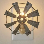 Galvanized Metal Windmil Night Light By Park Designs W/ Bulb On/off Switch. Fixed Price $19.99.