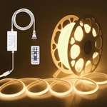 Dimmable 65.6FT Waterproof Cob Led Strip Light Kit With Remote - 3000K Warm Whit. Fixed Price $126.99.