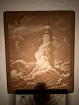 Porcelain Garden Guiding Lithophane Night Lighthouse Ocean W/ Box. Fixed Price $39.99.