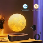 Magnetic Floating Rotating Moon Lamp With Wooden Base, 3 Color Led Night Lights. Fixed Price $162.50.
