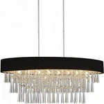 Cwi Lighting Franca 8 Drum Shade Linear Chandelier Black & Chrome Finish. Fixed Price $222.46.