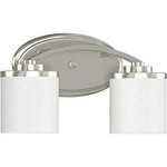 Monument 2479593 Dual Lamp Vanity Fixture Brushed Nickel Wall Mount 2-LIGHT. Fixed Price $63.35.