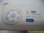 Qty = 6: Amir Motion Sensor Cordless Battery-powered Led Night Lights. Fixed Price $19.97.