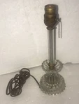 Vintage Clear Cut Glass Crystal Lamp Table Deco Mcm Hollywood Regency Elegant. Fixed Price $49.99.