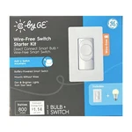General Electric Wire Free Smart Switch W/ Led Bulb Starter Kit Motion. Fixed Price $17.99.