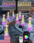 Smart Spiral Christmas Pathway Lights, 16M Colors, Timer, App, Music Sync, 8-PAC. Fixed Price $74.98.
