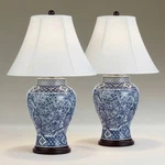 Barnes And Ivy Garden Bird 27" Blue White Porcelain Lamps Set Of. Fixed Price $449.98.