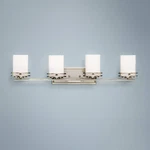 Kichler Hendrik 34" Wide 4-LIGHT Nickel Bathroom Fixture. Fixed Price $349.97.