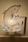 Open Box Dolphin And Ocean Wave Electric Night Light Midwest-cbk Tested Works. Fixed Price $17.96.