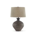Table Lamp Textured Bronze Metal Antique Brown Finish Magan L207354 Signature. Fixed Price $209.99.