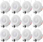 12 Pack 5/6 Inch Led Disk Light, With E26 Base, Cool White 4000K. Fixed Price $71.23.