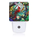 Plug Lights Christmas Stained Glass Cardinal Bird In.... Fixed Price $18.58.
