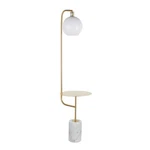 Lumisource Floor Lamp & Side Table, Marble/gold/white L-symbolfltauwm. Fixed Price $230.00.
