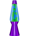 27 Grande Lava Lamp Glossy Purple Base/cap,yellow Wax/blue Liquid. Fixed Price $120.00.