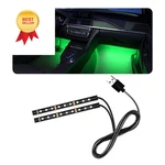 Povtii Car Led Strip Light, 24 Rgb Auto Under Dash Interior Usb, Green. Fixed Price $13.98.