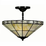 Warehouse Of Tiffany Mission-style Hanging Lamp Stain Glass Exquisite Geometric. Fixed Price $135.01.