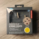 Kikkerland Design Photo Clip String Lights 8FT Silver 20 Led Warm White Timer. Fixed Price $5.00.